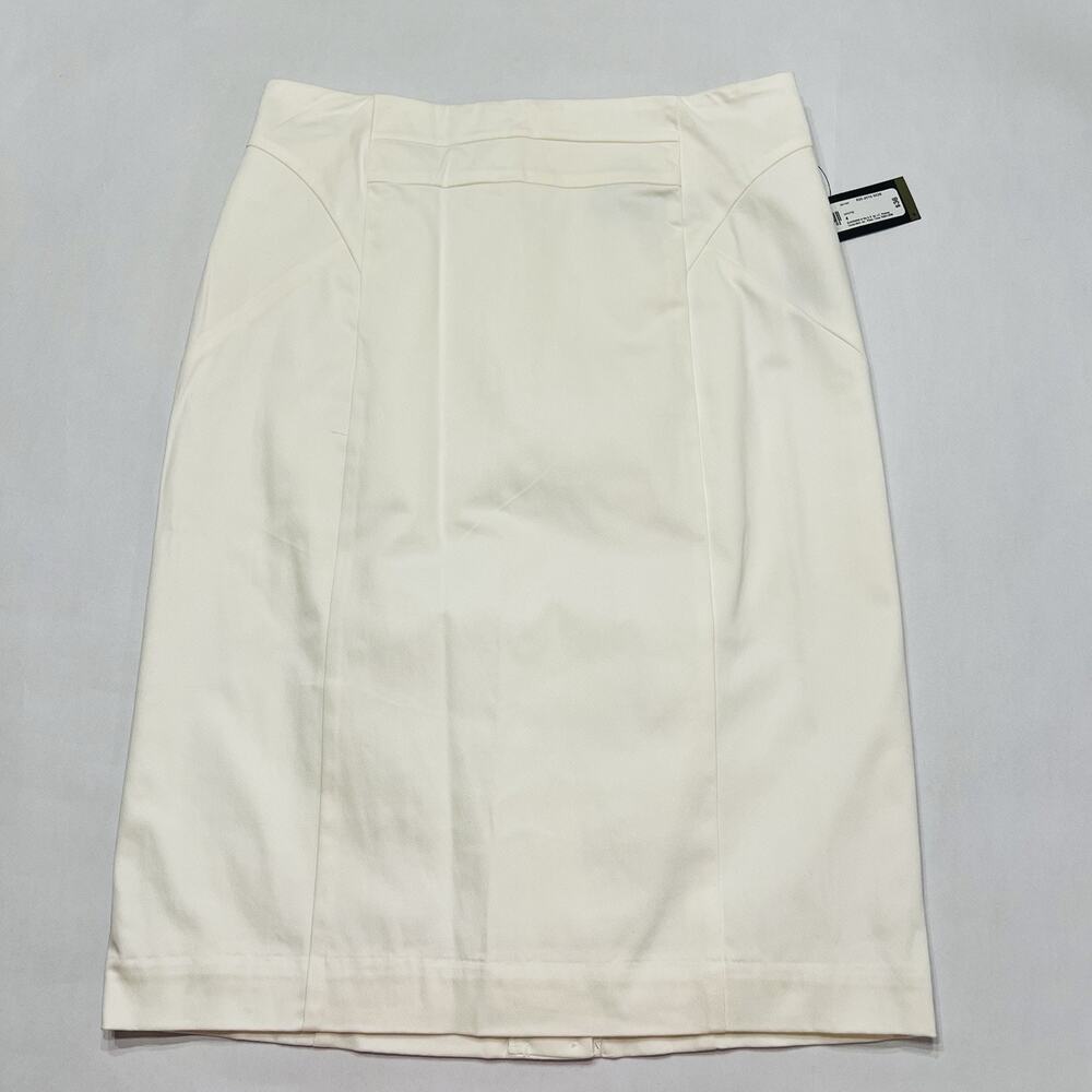 Worthington Skirt Womens 4 White Pencil Skirt Knee Length Lined (A0127)